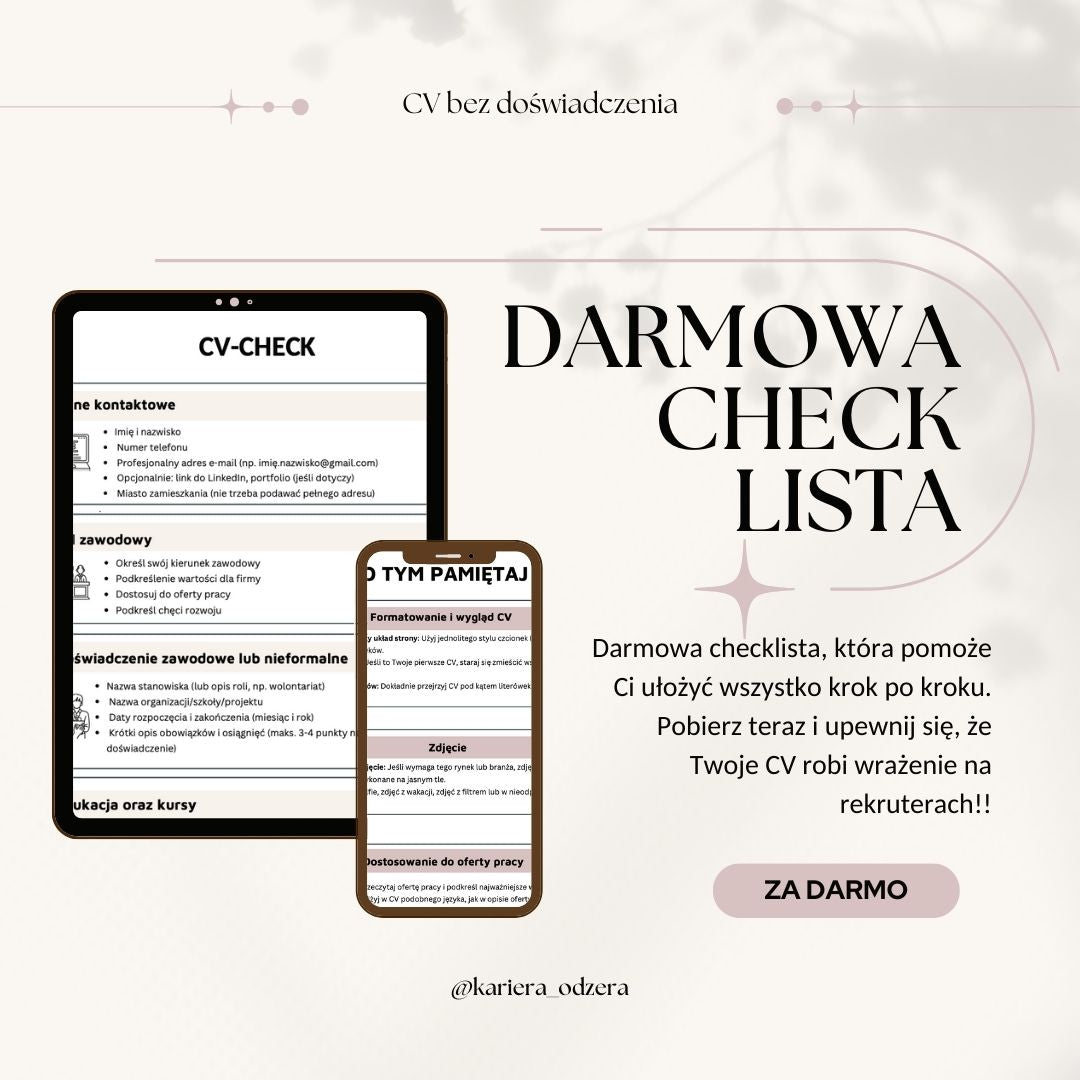 Darmowa Checklista – Sprawdź, czy Twoje CV jest gotowe! ✅